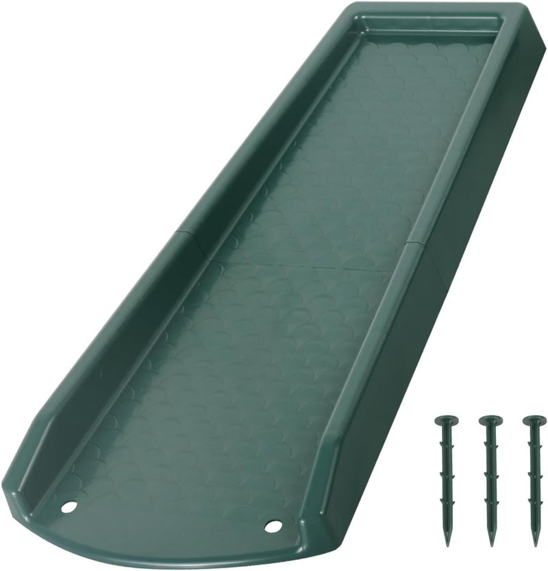 plusgutter Rain Gutter Downspout Splash Block, Gutter Downspout Extensions for Water Drainage, 24" Gutter Splash Guards Downspout Extender, Fixable Down spout Drain Trays with PE Nails(1 Pack, Green) - Image 1